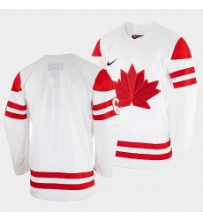 Men's Blank Canada Hockey White 2022 Beijing Winter Olympic Home Rrplica Jersey