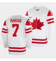 Men's Cale Makar Canada Hockey White 2022 Beijing Winter #7 Olympic Home Jersey