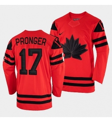 Men's Canada Hockey Chris Pronger Red 2022 Winter Olympic #17 Gold Winner Jersey