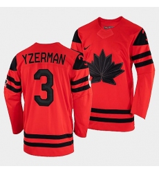 Men's Canada Hockey Steve Yzerman Red 2022 Winter Olympic #3 Gold Winner Jersey