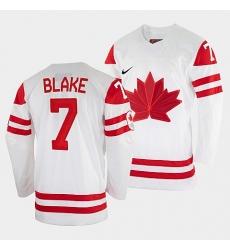 Men's Rob Blake Canada Hockey White 2022 Winter Olympic #7 Salt Lake City Jersey
