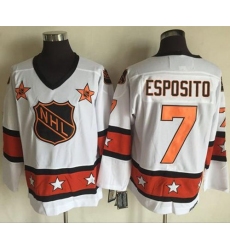 1972-81 NHL All-Star #7 Phil Esposito White CCM Throwback Stitched Vintage Hockey Jersey