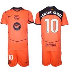 Men FC Barcelona 2026 Soccer Jerseys Orange #10 LAMINE YAMAL Men FC Barcelona 2026 Soccer Jerseys Orange #10 LAMINE YAMAL