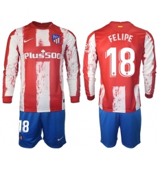 Men Atletico de Madrid Long Sleeve Soccer Jerseys 510