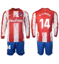 Men Atletico de Madrid Long Sleeve Soccer Jerseys 514
