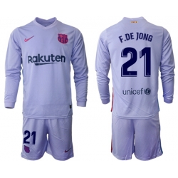 Men Barcelona Long Sleeve Soccer Jerseys 537