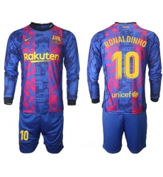 Men Barcelona Long Sleeve Soccer Jerseys 512
