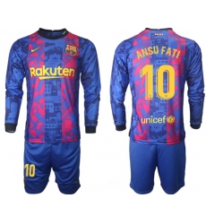 Men Barcelona Long Sleeve Soccer Jerseys 514