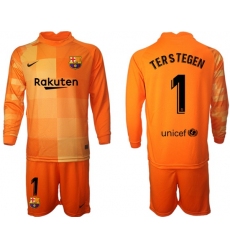 Men Barcelona Long Sleeve Soccer Jerseys 531