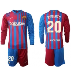 Men Barcelona Long Sleeve Soccer Jerseys 565