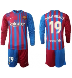 Men Barcelona Long Sleeve Soccer Jerseys 566