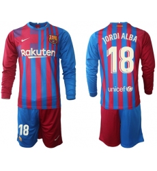 Men Barcelona Long Sleeve Soccer Jerseys 567