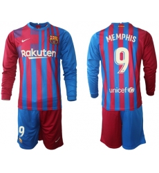 Men Barcelona Long Sleeve Soccer Jerseys 578