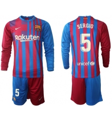 Men Barcelona Long Sleeve Soccer Jerseys 583