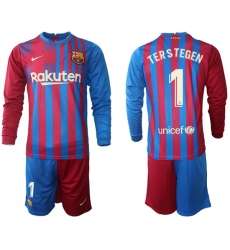 Men Barcelona Long Sleeve Soccer Jerseys 586