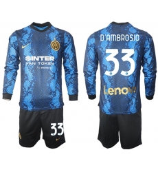 Men Inter Milan Long Sleeve Soccer Jerseys 504