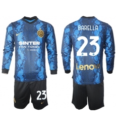 Men Inter Milan Long Sleeve Soccer Jerseys 506