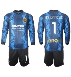Men Inter Milan Long Sleeve Soccer Jerseys 519