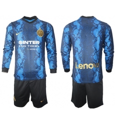 Men Inter Milan Long Sleeve Soccer Jerseys 520