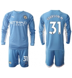 Men Manchester City Long Sleeve Soccer Jerseys 501