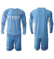 Men Manchester City Long Sleeve Soccer Jerseys 519