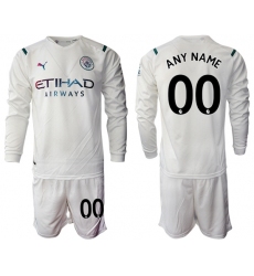 Men Manchester City Long Sleeve Soccer Jerseys 520 Customized