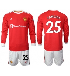 Men Manchester United Long Sleeve Soccer Jerseys 511