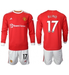 Men Manchester United Long Sleeve Soccer Jerseys 515