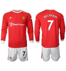 Men Manchester United Long Sleeve Soccer Jerseys 520