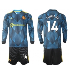 Men Manchester United Long Sleeve Soccer Jerseys 550