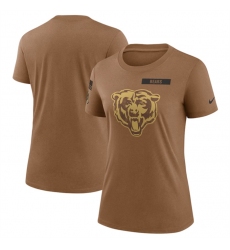 Women Chicago Bears 2023 Brown Salute To Service Legend Performance T Shirt Run Small
