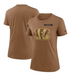 Women Cincinnati Bengals 2023 Brown Salute To Service Legend Performance T Shirt Run Small