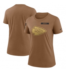 Women Kansas City Chiefs 2023 Brown Salute To Service Legend Performance T Shirt Run Small