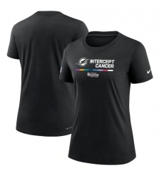 Women Miami Dolphins 2022 Black Crucial Catch Performance T Shirt
