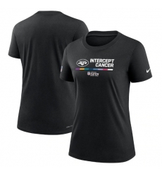 Women New York Jets 2022 Black Crucial Catch Performance T Shirt