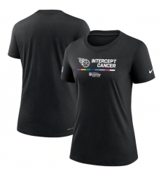 Women Tennessee Titans 2022 Black Crucial Catch Performance T Shirt
