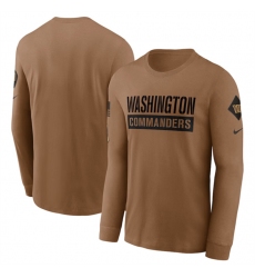 Men Washington Commanders 2023 Brown Salute To Service Long Sleeve T Shirt