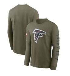 Men Atlanta Falcons Olive 2022 Salute To Service Long Sleeve T Shirt