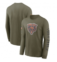 Men Chicago Bears Olive 2022 Salute To Service Long Sleeve T Shirt