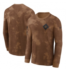 Men Dallas Cowboys 2023 Brown Salute To Service Long Sleeve T Shirt
