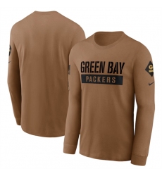 Men Green Bay Packers 2023 Brown Salute To Service Long Sleeve T Shirt