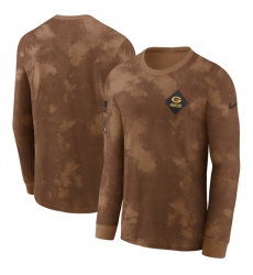Men Green Bay Packers Brown 2023 Salute To Service Long Sleeve T Shirt