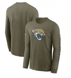 Men Jacksonville Jaguars Olive 2022 Salute To Service Long Sleeve T Shirt