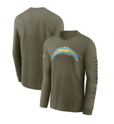 Men Los Angeles Chargers Olive 2022 Salute To Service Long Sleeve T Shirt