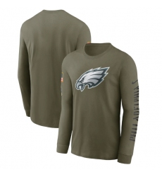 Men Philadelphia Eagles Olive 2022 Salute To Service Long Sleeve T Shirt