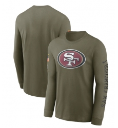 Men San Francisco 49ers Olive 2022 Salute To Service Long Sleeve T Shirt