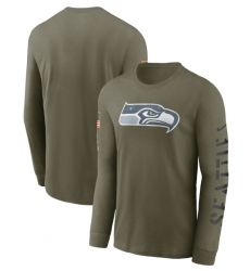 Men Seattle Seahawks Olive 2022 Salute To Service Long Sleeve T Shirt