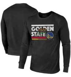 Men Golden State Warriors 2022 Black State Tri Blend Long Sleeve T Shirt