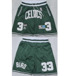 Men Boston Celtics 33 Larry Bird Green Shorts   Men Boston Celtics 33 Larry Bird Green Shorts
