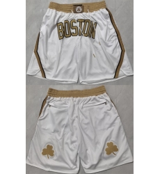 Men Boston Celtics Cream Shorts 